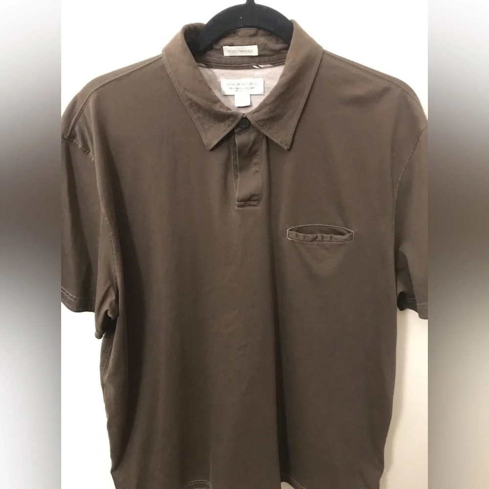 Banana Republic Mens Fitted Pima Cotton Polo Lightweight Short Sleeve Shirt XL